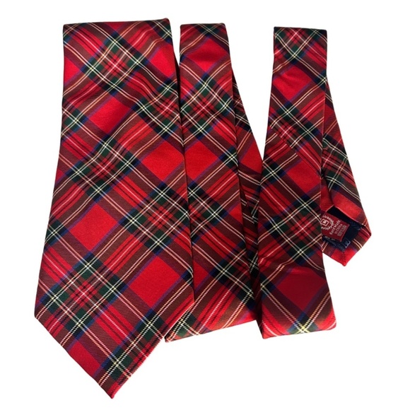 Ralph Lauren Chaps Silk Necktie Tie Schoolboy Schoolgirl Plaid Hand Made NWOT - Picture 7 of 10